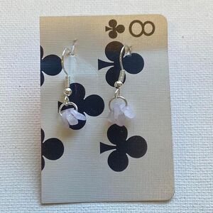 Handmade Pink Quartz Crystal Chip Earrings